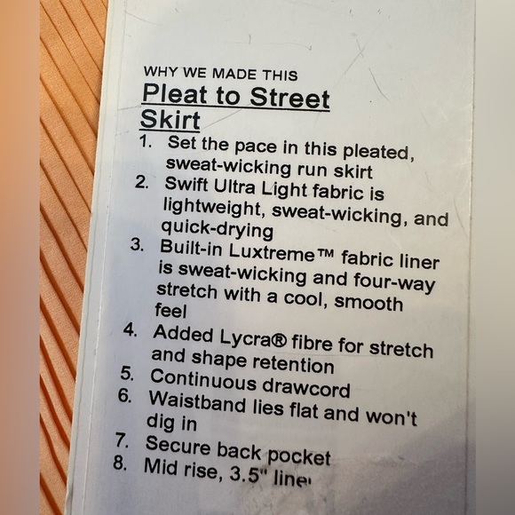 NWT Lululemon Pleat to Street Mid-Rise Skirt - Picture 13 of 13